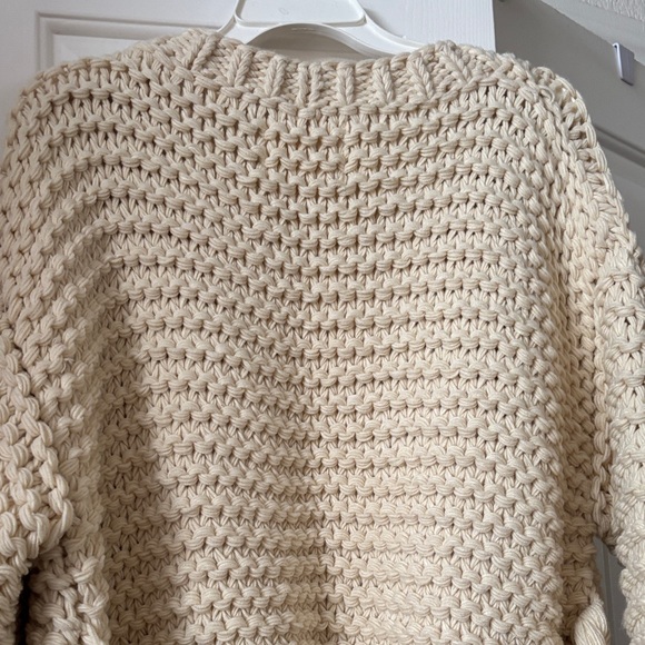 Anthropologie Cream Chunky Knit Cardigan - Picture 6 of 6